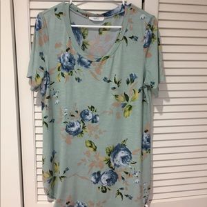 Light green floral top